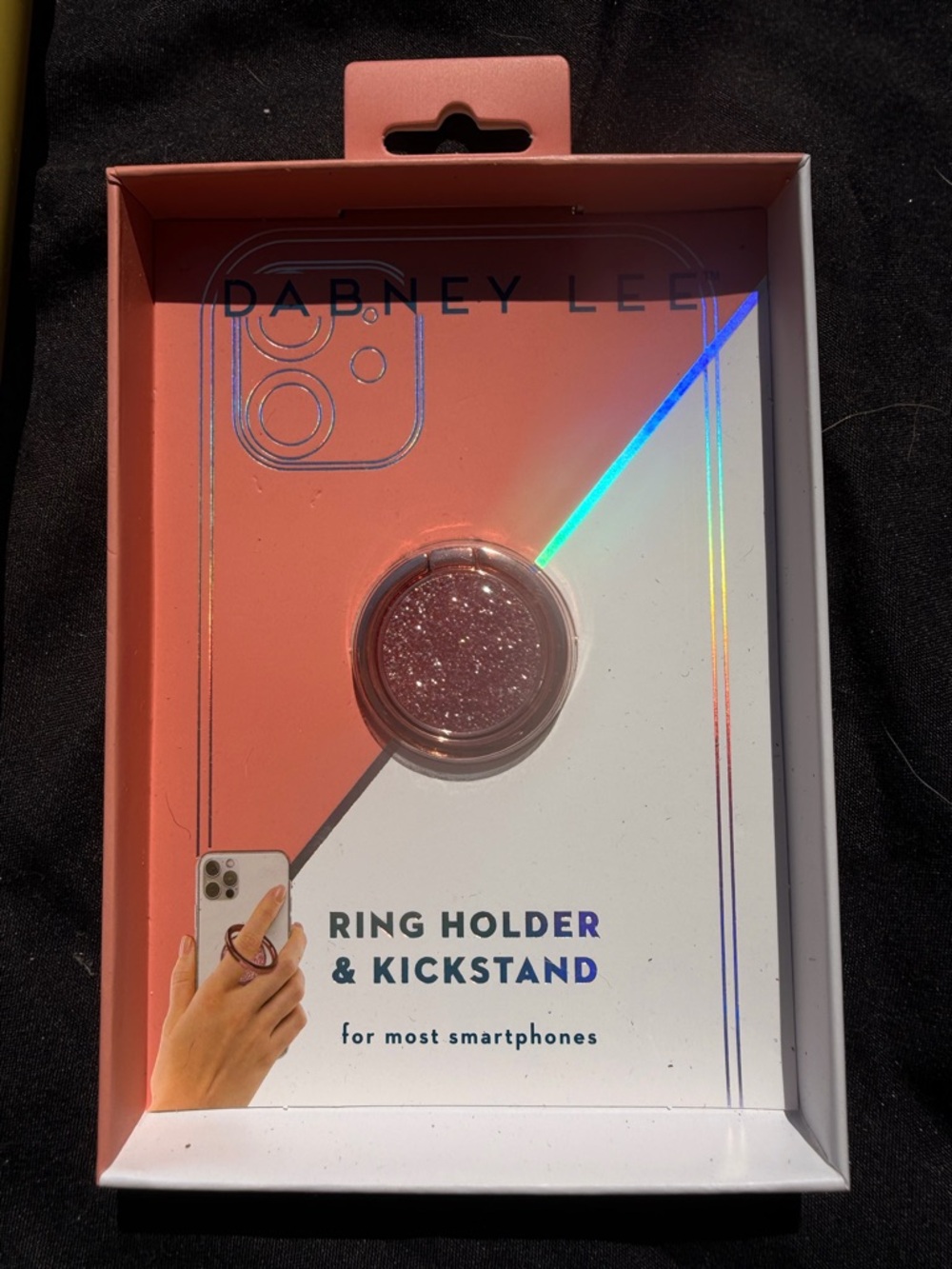 Dabney Lee White Phone Ring Holder Packaging